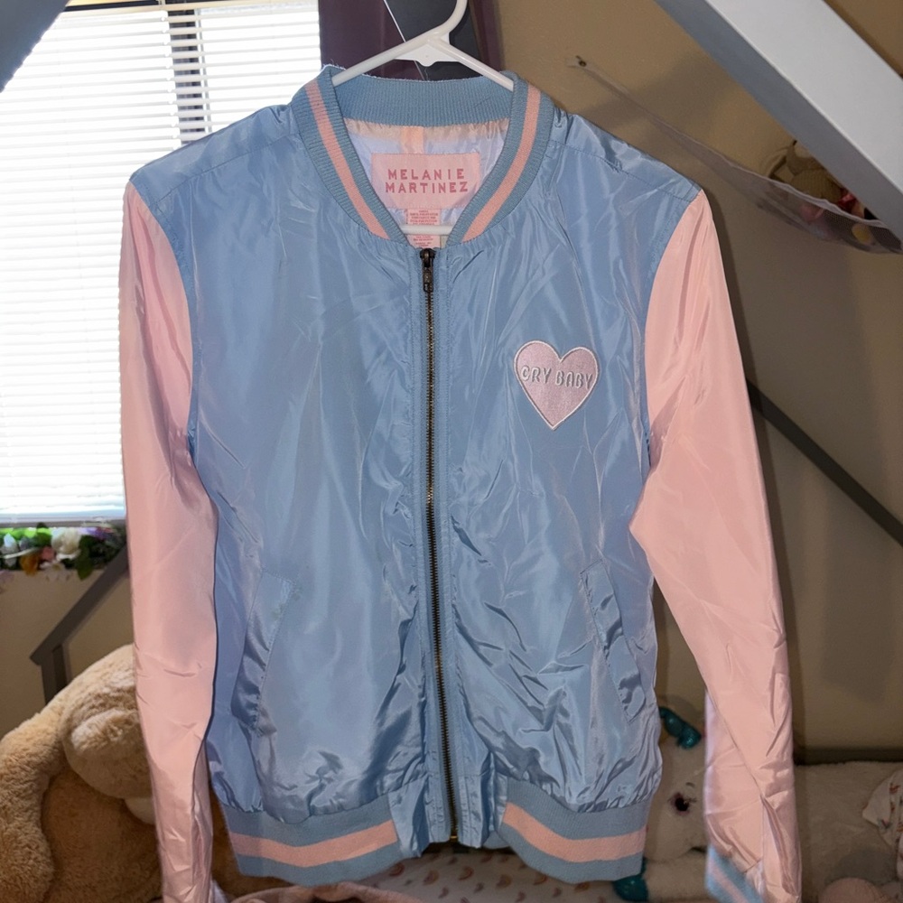 Melanie Martinez Women's Blue and Pink Bomber Jacket